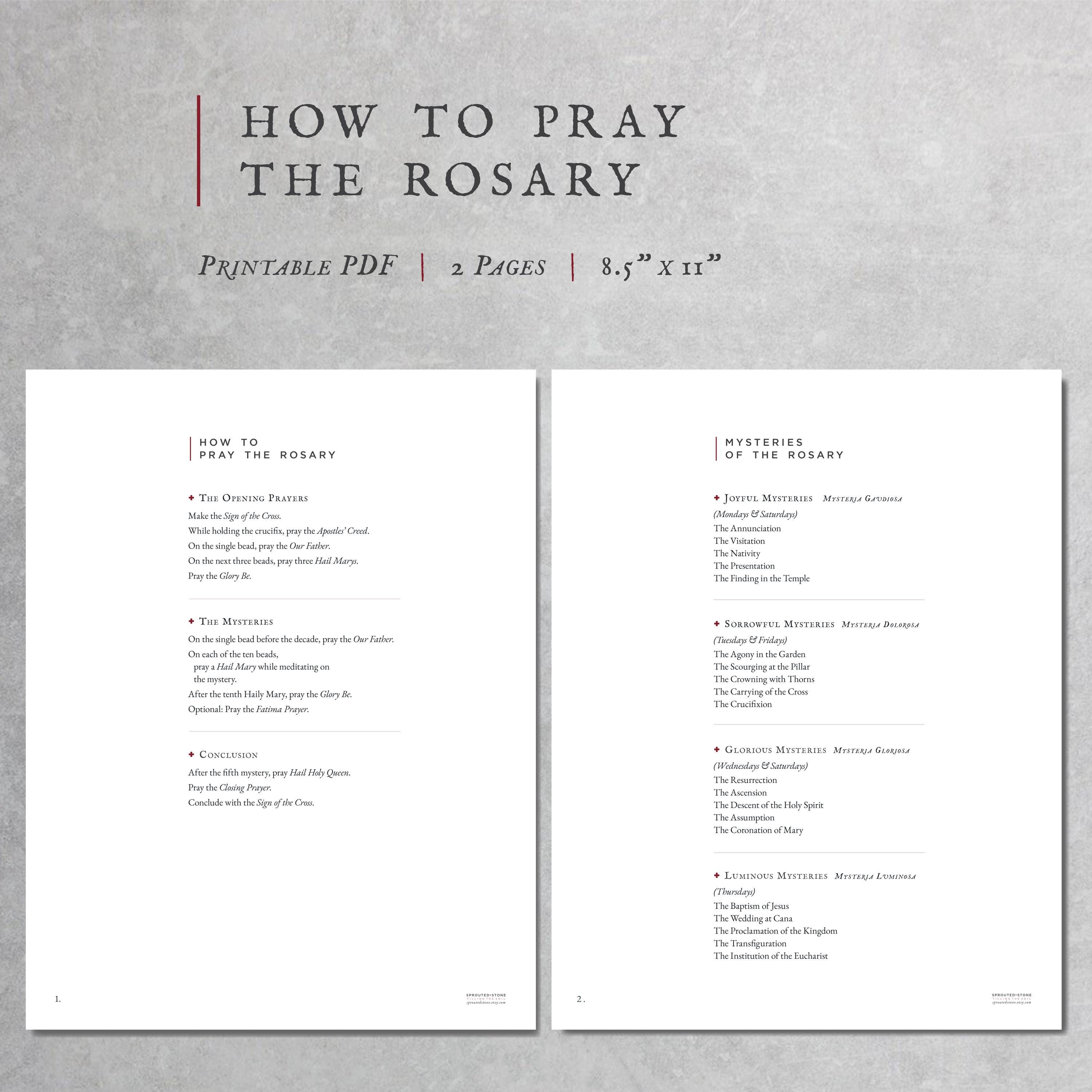 How to Pray the Rosary Printable | Catholic Rosary Guide | Step-by-step ...