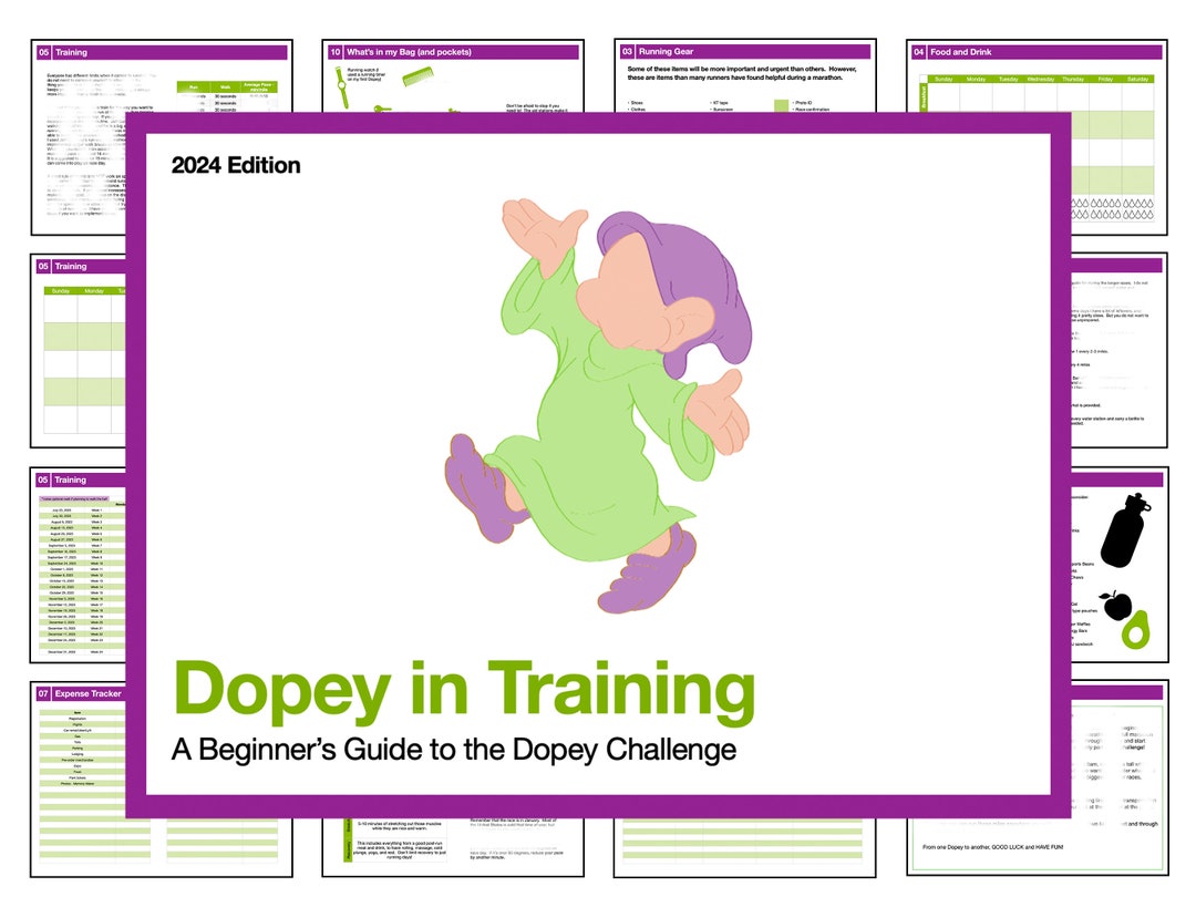 Dopey Challenge Training Manual With Calendar Etsy