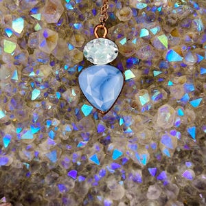 Blue opal and Quartz Necklace