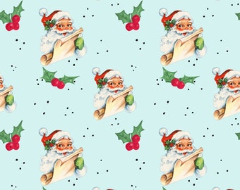 vintage Santa seamless digital art or scrapbook paper