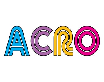 multi layer Acro text SVG, JPEG, EPS, and png