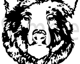 Grizzly Bear vector SVG cut file also includes jpeg, png and dxf files