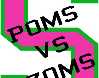Zombies Cheer Letter Zoms vs POMS