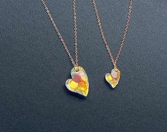 Valentin Gift for Her, Valentin Jewelry, Heart-Shaped Pendant With Chain, Crystal Swarovski Pendant Necklace, Gift for Girlfriend