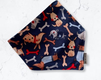 Dogs & Bones Dog Bandana | Dog Neckerchief | Handmade