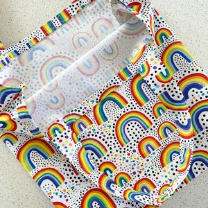 Cotton Tote Bag | Reusable Bag | Shopping Bag | Handmade | Rainbow Design