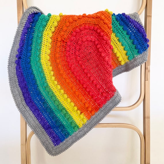 Crochet Rainbow Blanket Ready to Ship Handmade Etsy Canada