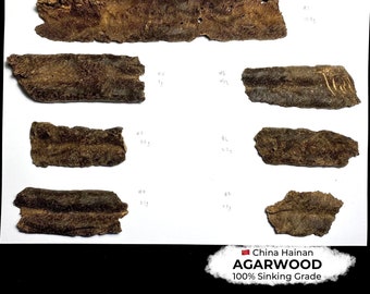 100% Sinking Grade Agarwood Pieces from China Hainan, >50 Years Cultivated!!