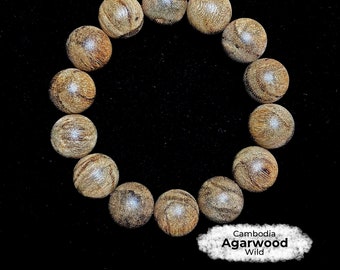 Wild Agarwood Bracelet from 1990’s Cambodia, 16mm 22.6g