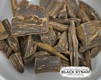 100% Sinking Black Kynam Agarwood Chunks from Vietnam Nha Trang