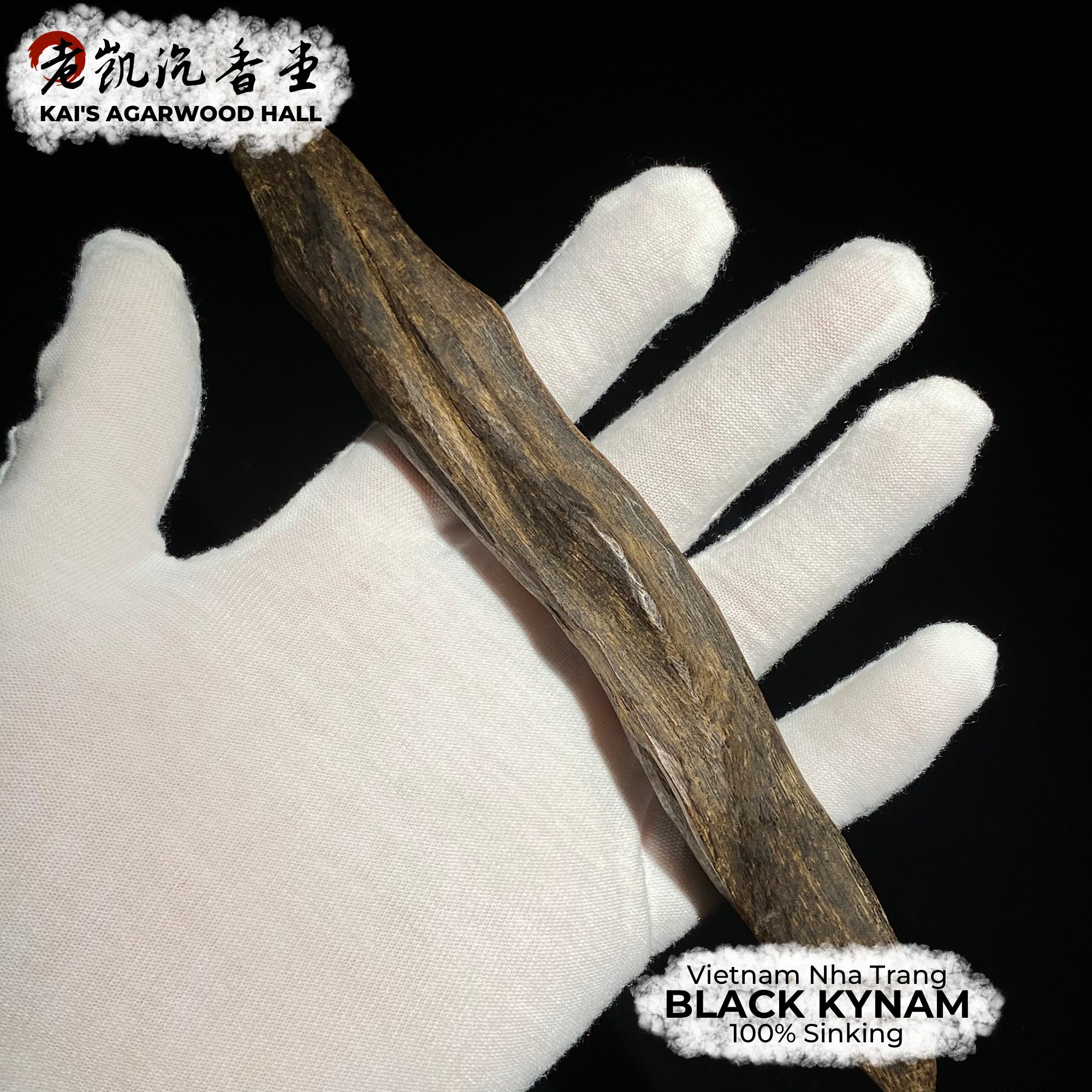 100% Sinking Black Kynam Agarwood Piece From Vietnam Nha Trang, 26.4g ...