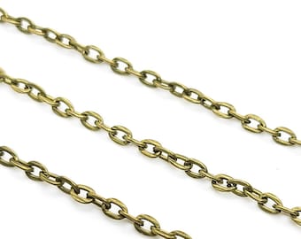 Raw Brass Rolo Chain, Antique Brass Chain, One Meter Of Chain, Chain By The Foot, 3 MM Brass Chain, Three Foot Brass Chain, LuxiesAndCo