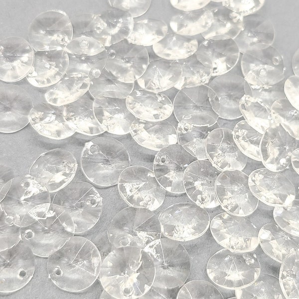 Crystal Lucite Dangle Beads, Clear Crystal Beads, 10 MM Crystal, Crystal Teardrops, Jewelry Beading Supplies, Clear Lucite Beads