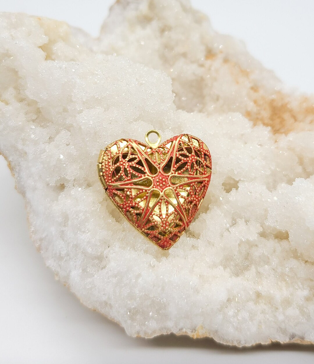 Picture Heart Lockets Brass Photo Lockets Patina Brass Pendants Little