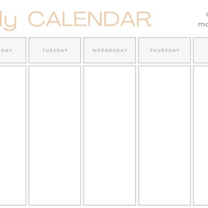 Printable Weekly Calendar Minimalist Design