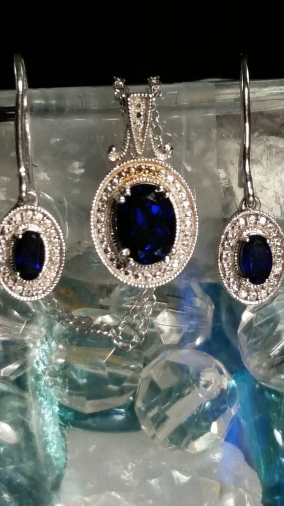 Vintage Blue Sapphire and Fine Sterling Silver Jew