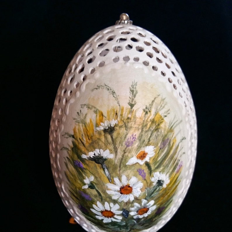 Painted Goose Egg Hand Carved Unique Gift Decorative Eggs Etsy