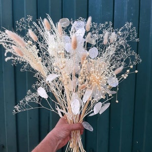 White beige preserved flowers bouquet,  centerpiece arrangement, wedding decor,wedding cake decorations