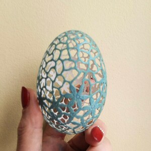 Turquoise Goose Egg, Lace Eggshell, Patterns Egg, Lacy Pattern, Egg ...