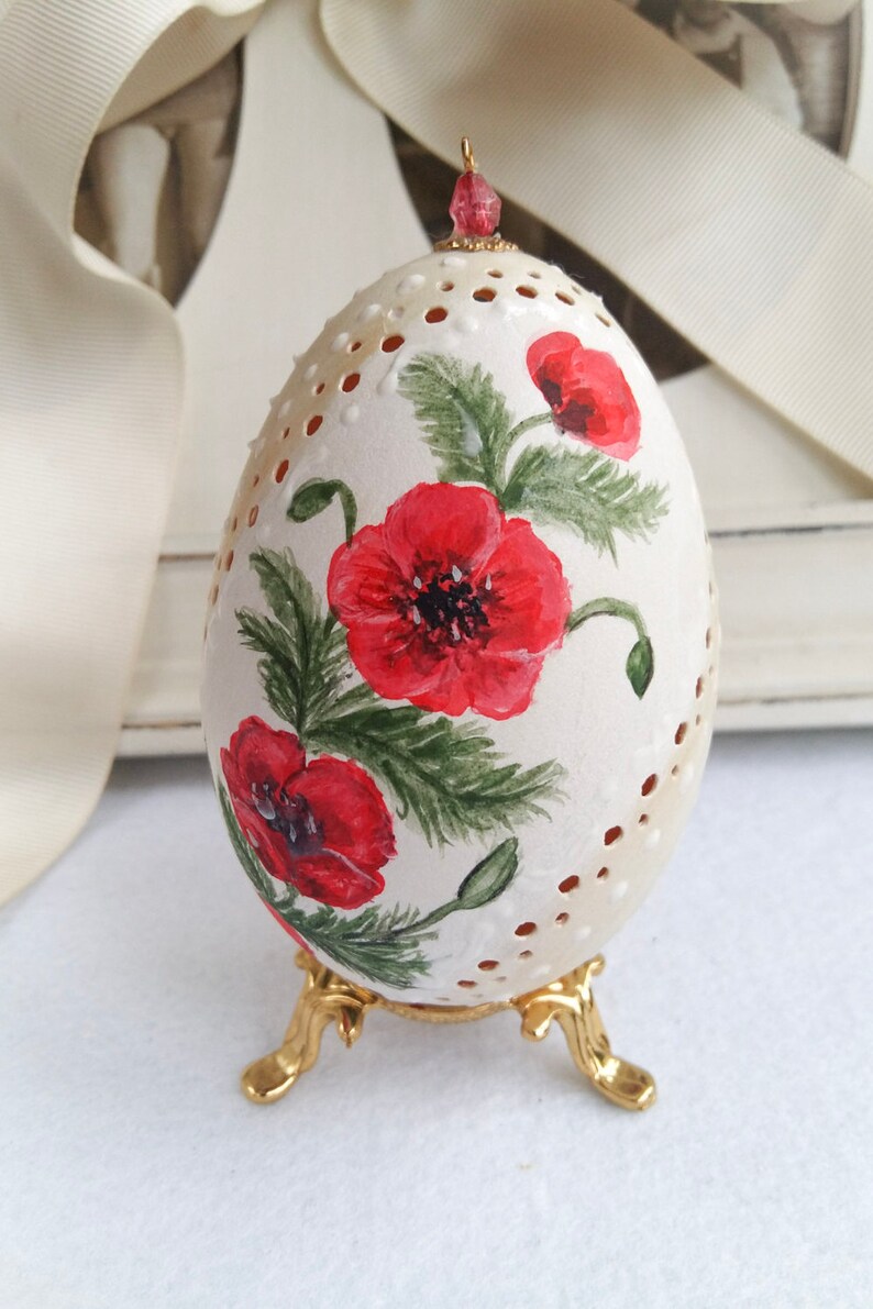 Decorated Goose Egg. Wedding gift Pysanky Paint Egg shell Etsy