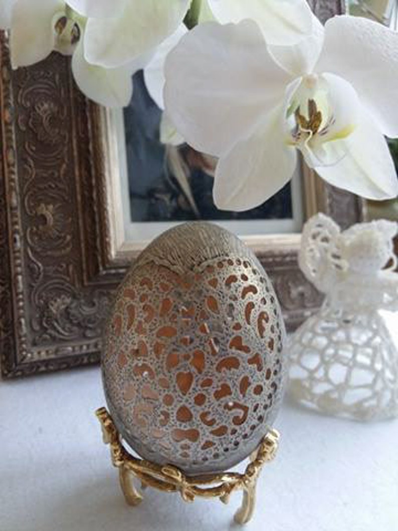 Decorated Goose Egg Carved Goose Egg the Victorian Etsy