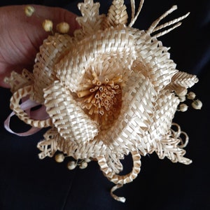 Straw Wheat flower, Straw Woven flower, Baskets decoration, Boutonniere, Unique flowers from straw, Corn Dolly, Mothers Day gift zdjęcie 4