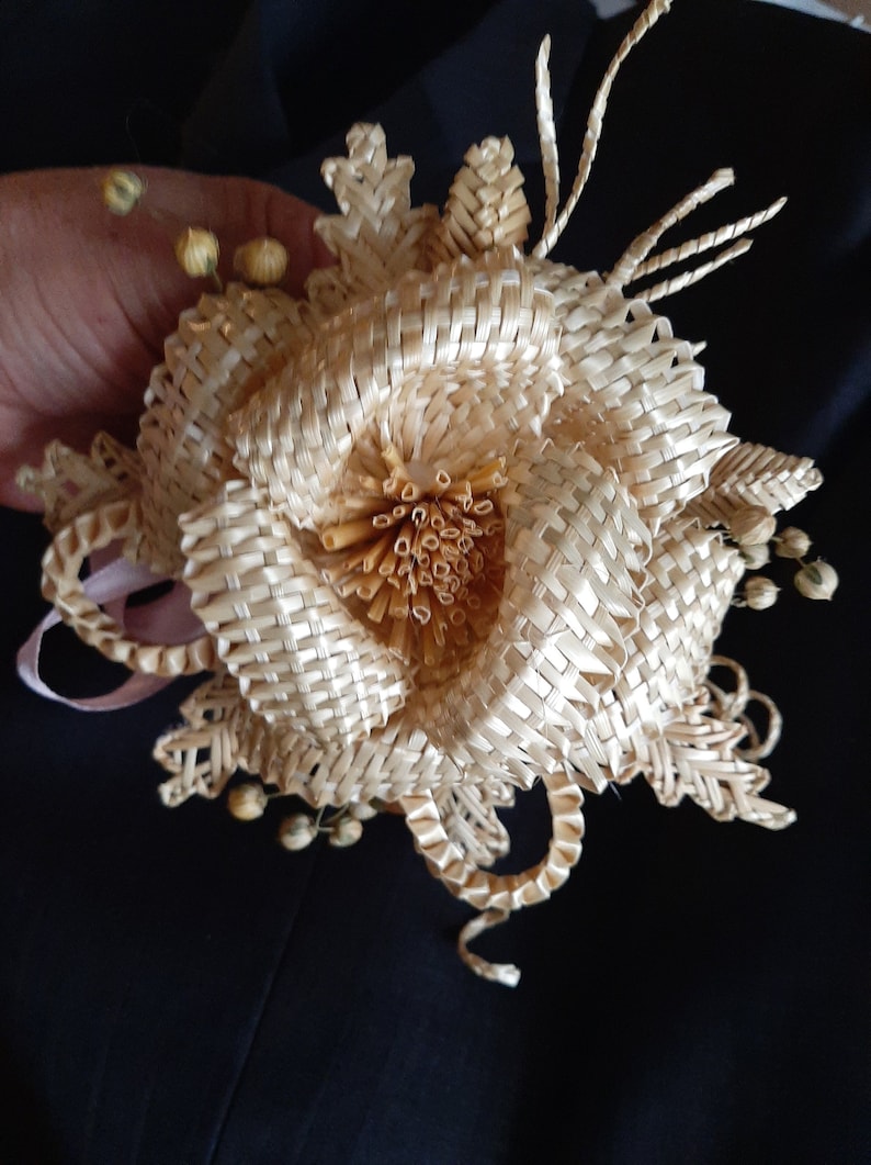 Straw Wheat flower, Straw Woven flower, Baskets decoration, Boutonniere, Unique flowers from straw, Corn Dolly, Mothers Day gift zdjęcie 4