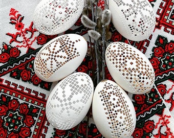 Goose Eggshell, Carved Unique Gift, "STAR embroidery", Нandcrafted Сarved Goose Egg, Handmade Exclusive, Egg Art, Lovely Lace, Eco Friendly