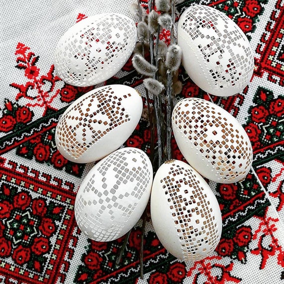 エッグアート用ガチョウの卵の殻15個と鶏の卵の殻1個 エッグアート用ガチョウの卵の殻15個と鶏の卵の殻