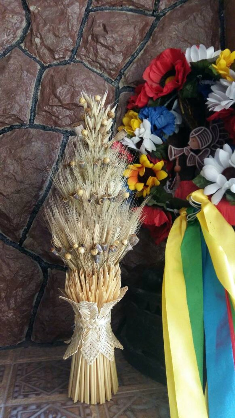 Straw christmas ornaments Didukh Ukrainian traditional Etsy