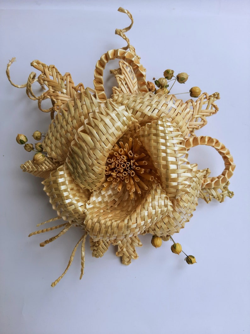 Straw Wheat flower, Straw Woven flower, Baskets decoration, Boutonniere, Unique flowers from straw, Corn Dolly, Mothers Day gift zdjęcie 1