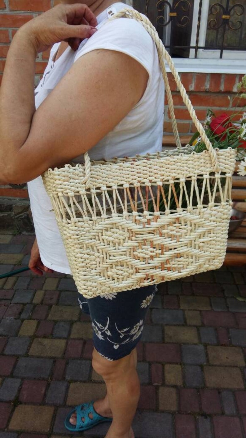 Woven Corn Husk Straw Boho Bag Summer Picnic BasketBeach Etsy