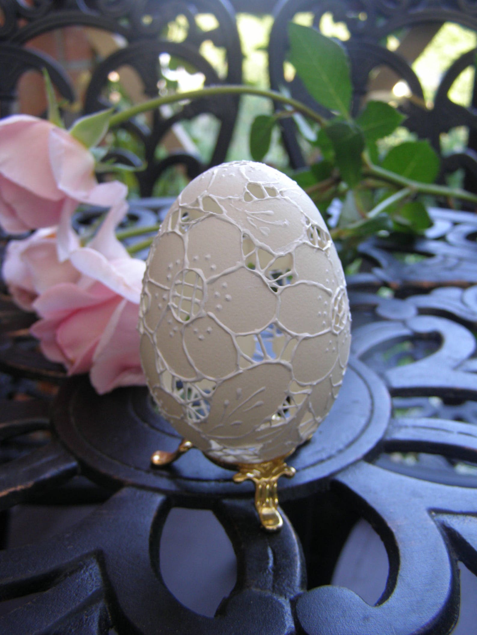 Decorated Goose Egg Carved Unique Gift Handcrafted Egg Etsy