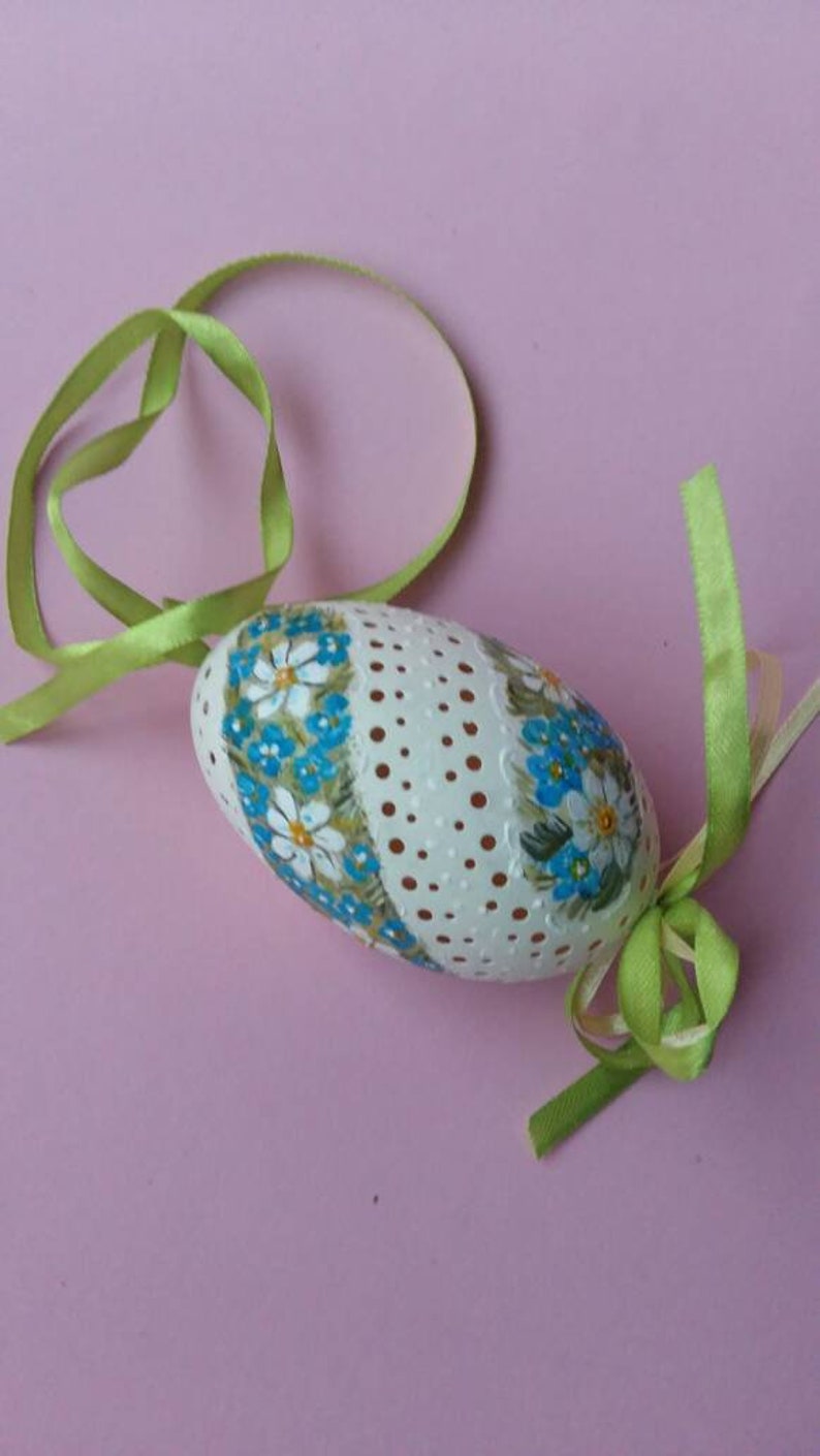 Painted Goose Egg Hand Carved Unique Gift Decorative Eggs Etsy