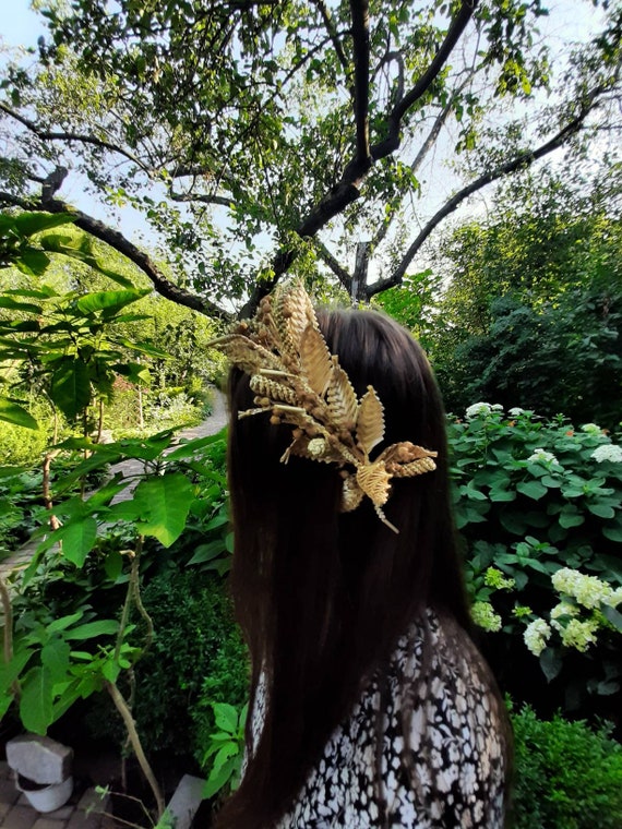 Handmade Straw Flower Crown, Ukrainian Kokoshnik Headdress - Etsy