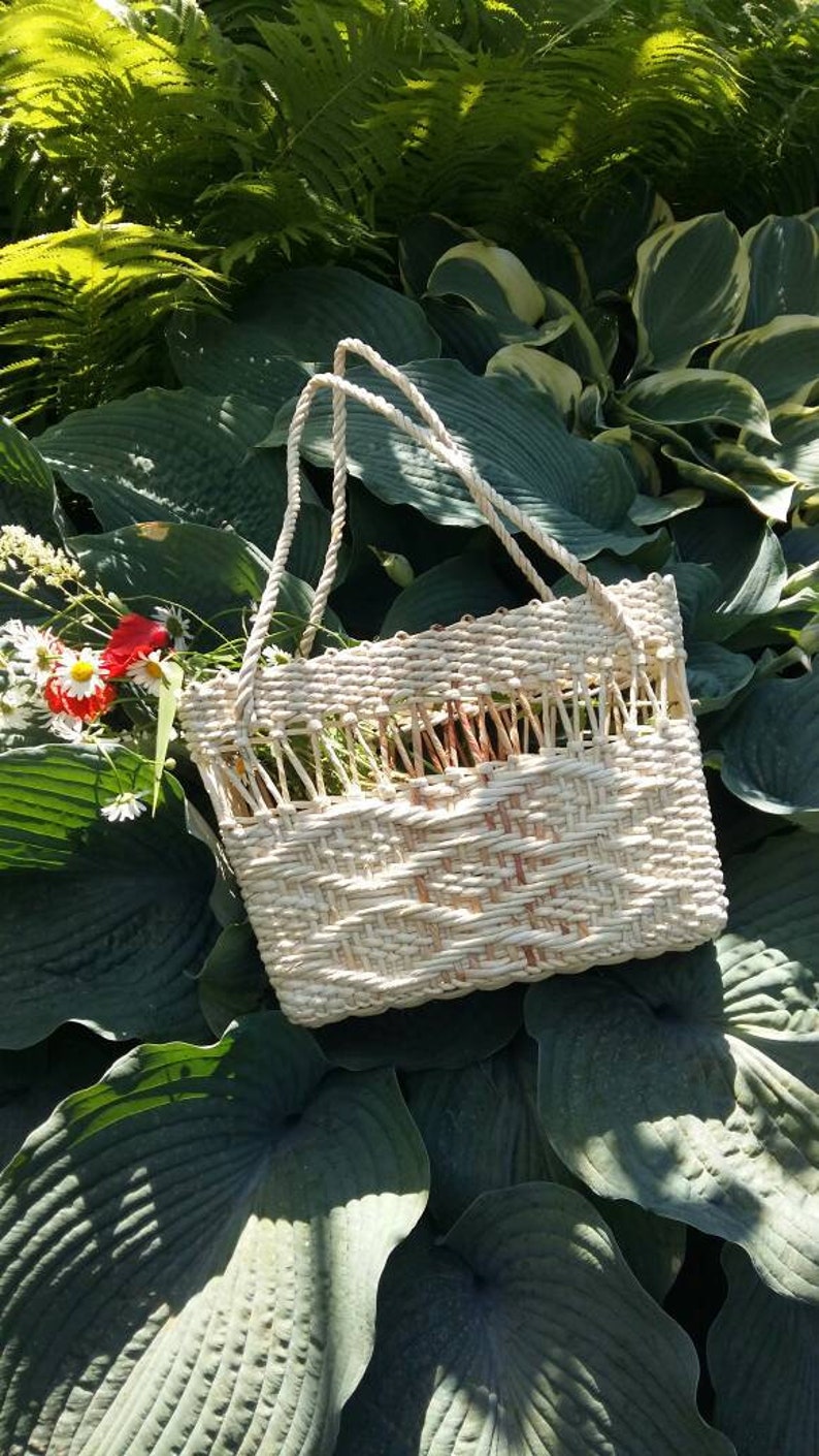 Woven Corn Husk Straw Boho Bag Summer Picnic BasketBeach Etsy