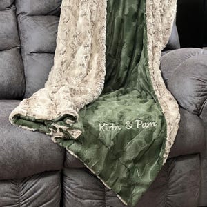 Personalized Wild Rabbit Minky and You Choose Luxury Minky - Large Throw Blanket - Birthday & Anniversary Gifts, Name Gift