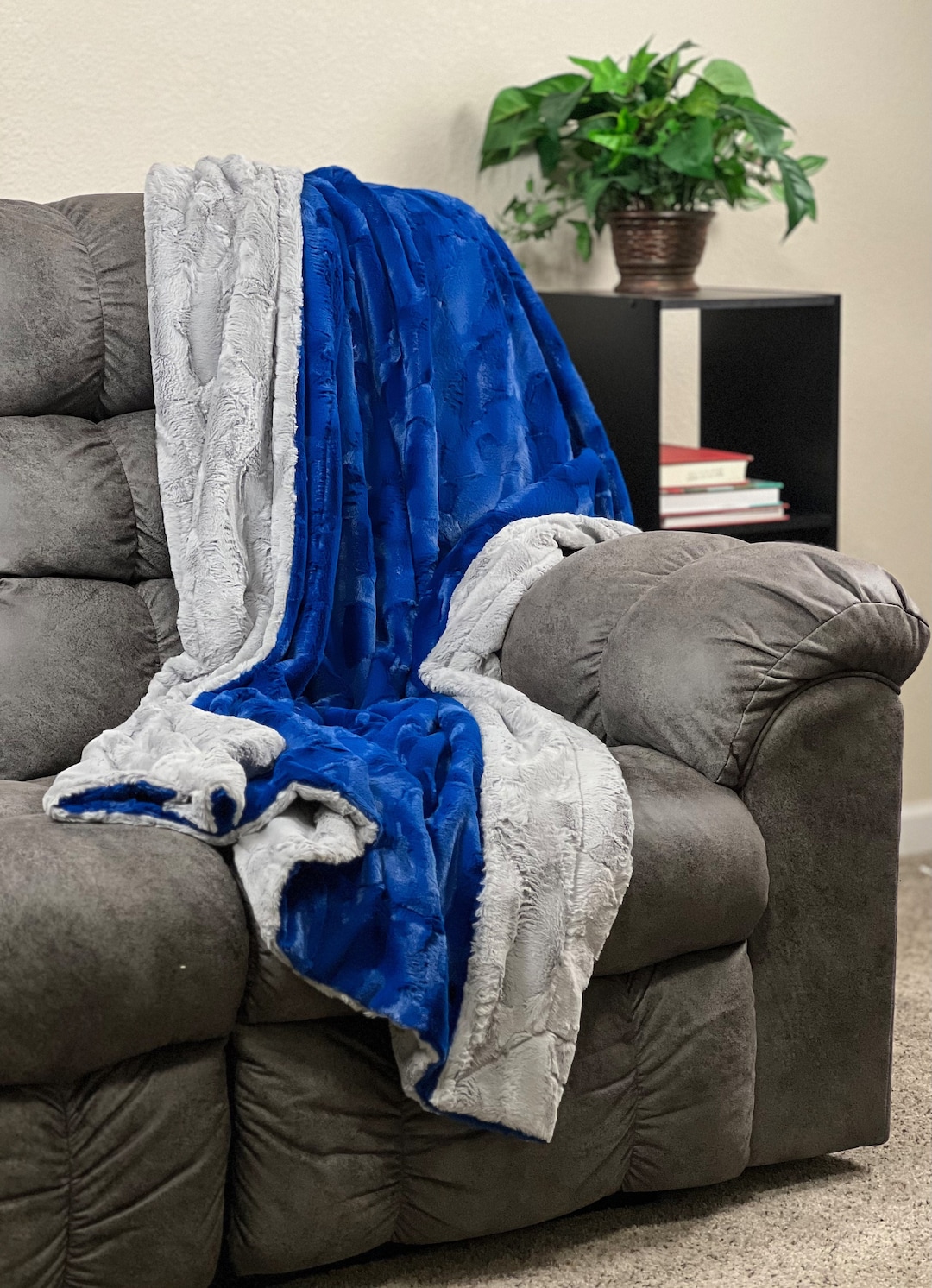 Luxury Personalized Throw Blanket Plush Monogrammed Minky Etsy