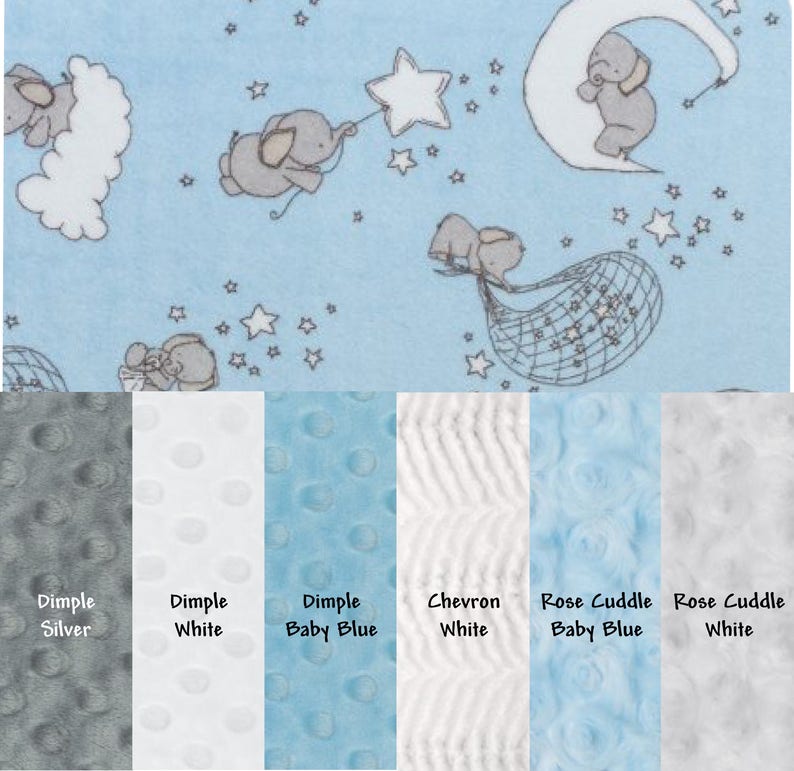 Blue Elephant Baby Blanket for Boys Custom Baby Blanket Boy Etsy