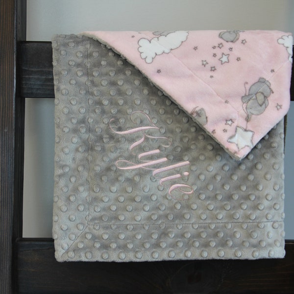 Pink and Gray Elephant Nursery Bedding Etsy