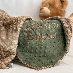 Personalized Baby Blanket Woodland Fawn Minky and You Choose the Dimple Minky Baby Blanket, Newborn Baby Shower Gift, Deer Nursery