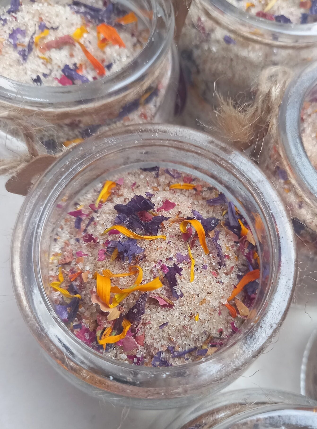 SUCRE AUX FLEURS du jardin : Pétales de Roses, Calendula & Mauves