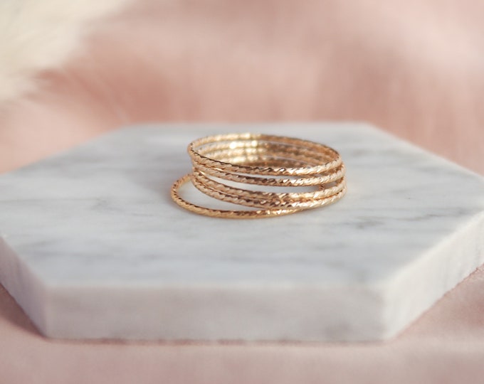 Gold stacking Rings / Silver Stacking Rings Set Gold Band Ring Personalized Dainty Stacking Rings / Minimal Stacking Rings