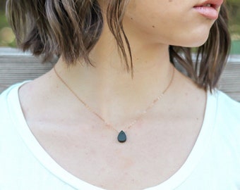 Droplet Diffuser necklace, lava stone necklace, essential oil necklace, rose gold lava stone necklace, necklace diffuser