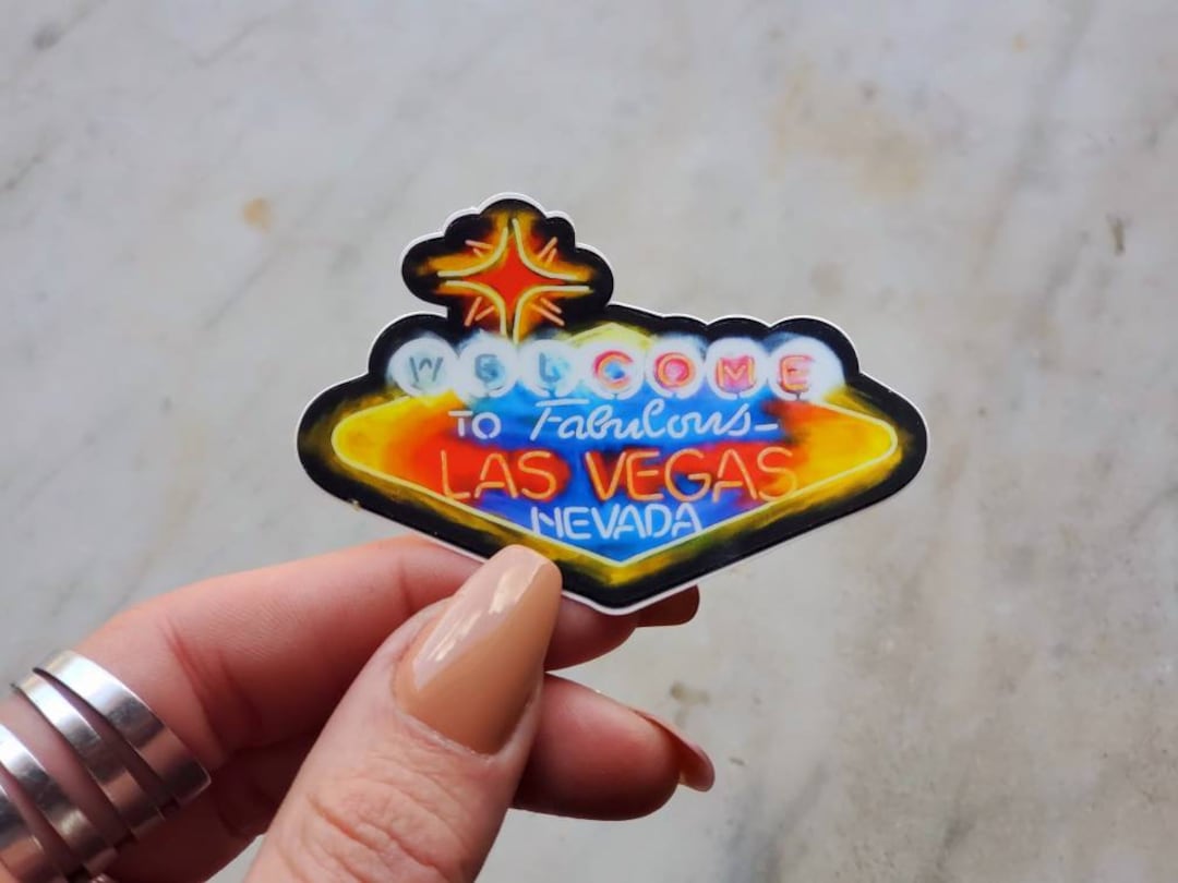 Ven a Las Vegas pegatina de letrero de neón, ramblin arts, amanda ...