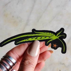 black Starry Leaf sticker, ramblin arts, amanda visger