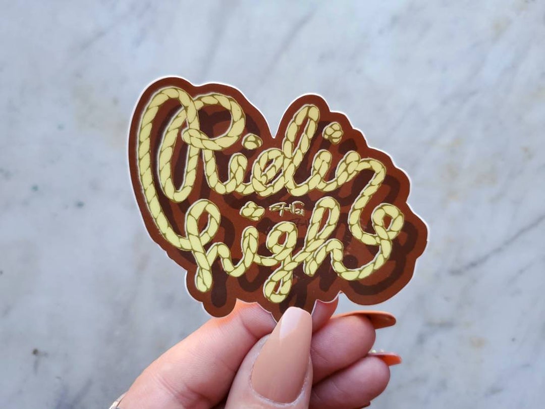 Ridin Graphics Ridin High Sticker, Ramblin Arts, Amanda Visger - Etsy