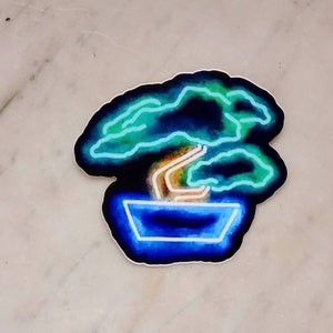 Bonsai neon sign magnet