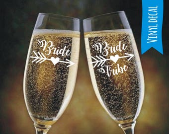 Custom name decal for Wine glass/ DIY Decal/ Personalized Custom Decal/ Bridal Party Decals/ Champagne flute decal/ Bachelorette party