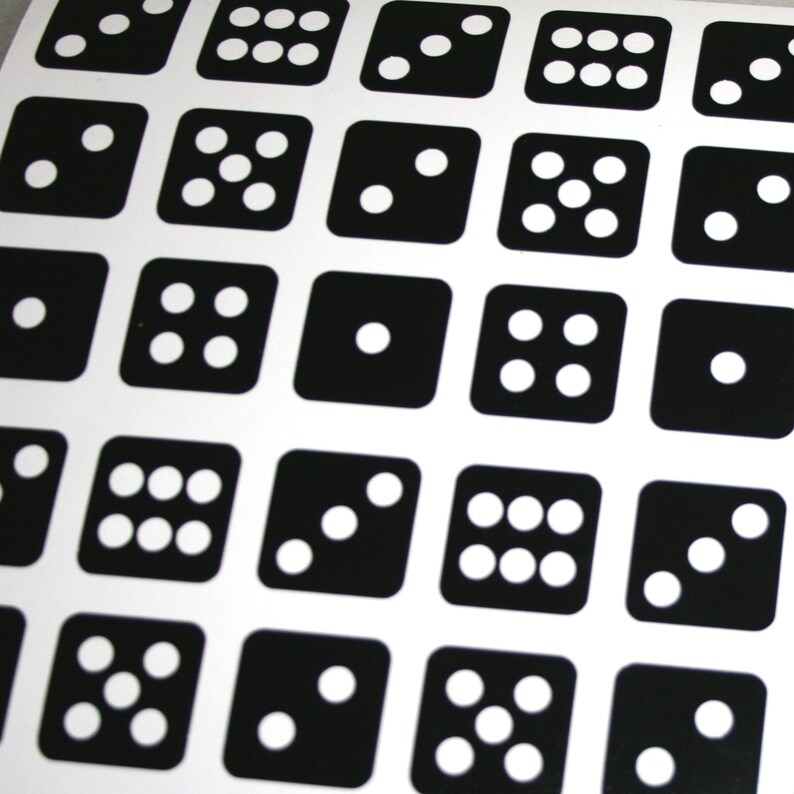 18 Dice Stickers vinyl dice decals casino party envelope Etsy